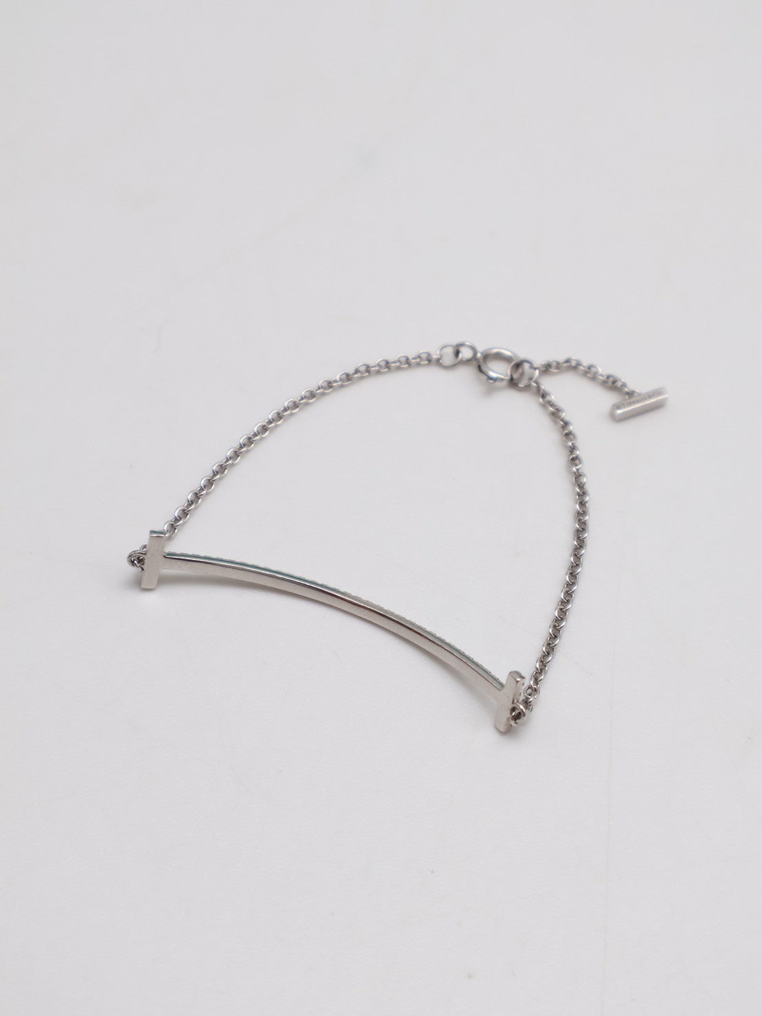 Tiffany&Co Smile18K白金手鍊 - 小號0.12 carat