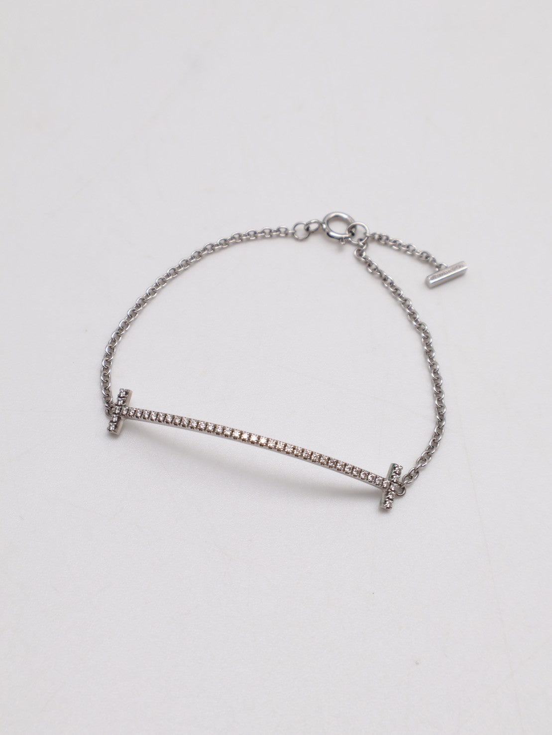 Tiffany&Co Smile18K白金手鍊 - 小號0.12 carat