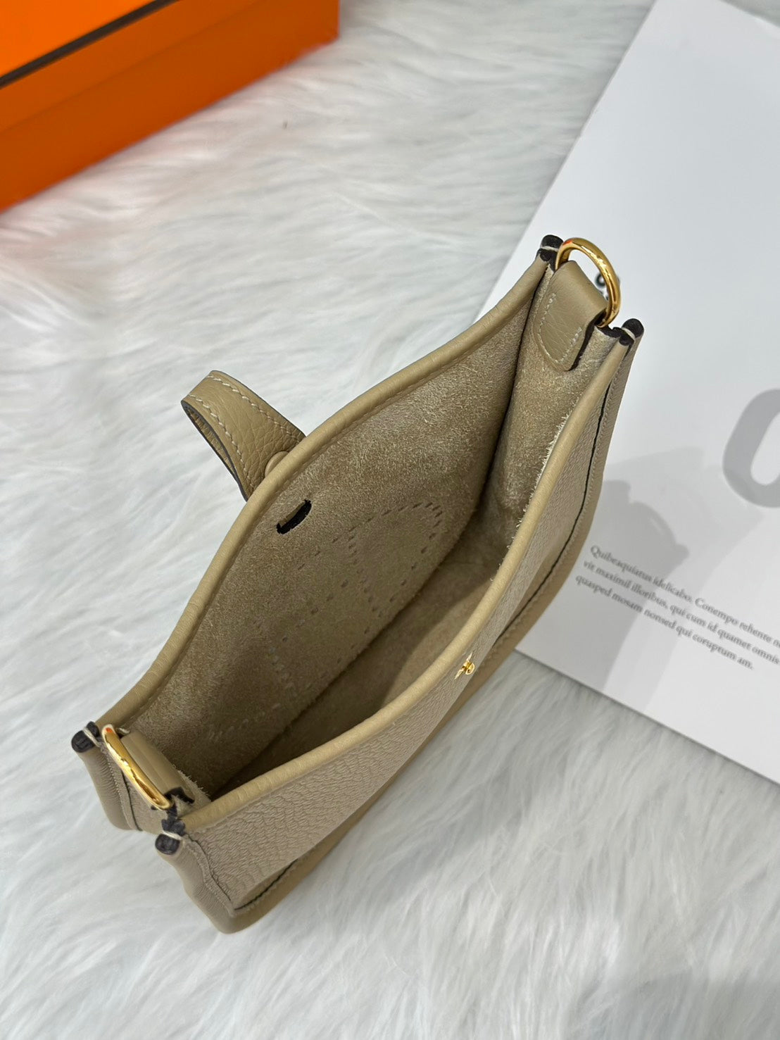 HERMES Mini evelyne - 風衣灰金