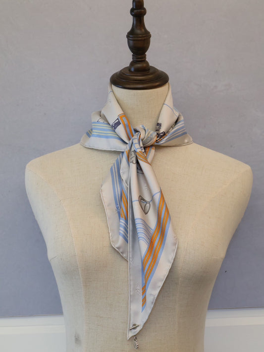 HERMES Garderobe Pop Argent 三角巾 70 - 藍