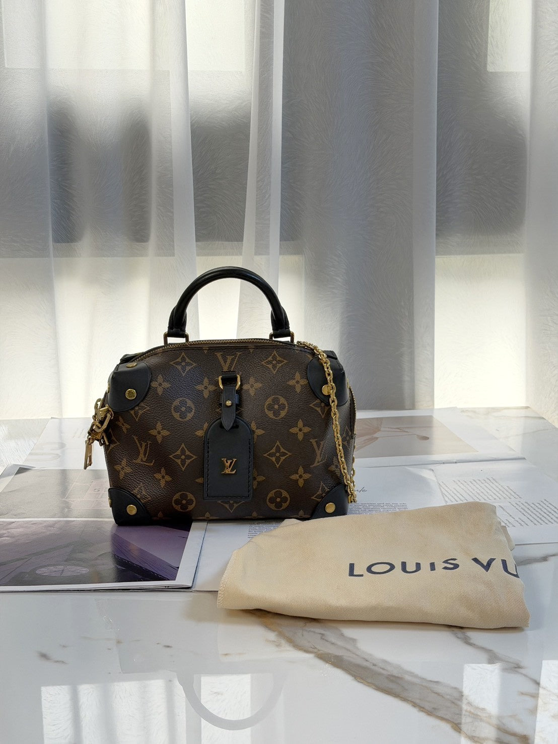 LOUIS VUITTON Petite Malle Souple軟盒子包