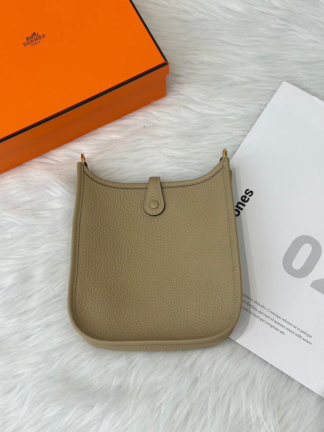 HERMES Mini evelyne - 風衣灰金