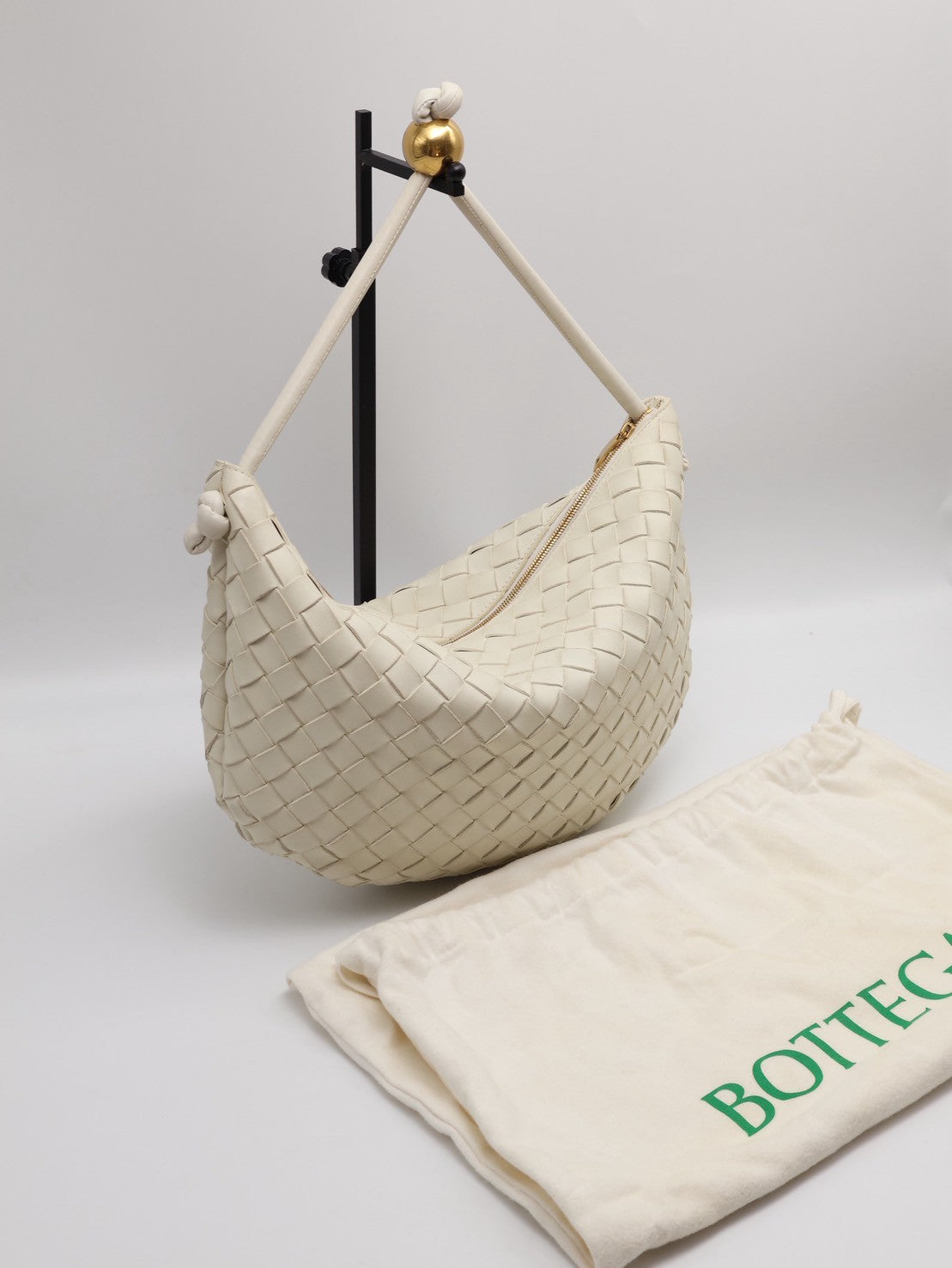 BOTTEGA VENETA Turn手提腋下包 - 奶白