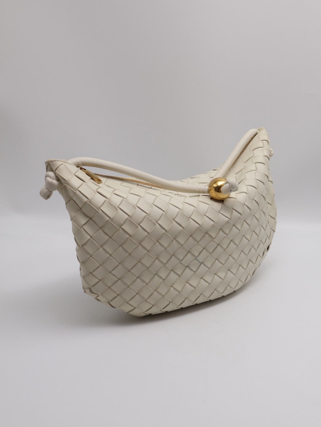 BOTTEGA VENETA Turn手提腋下包 - 奶白