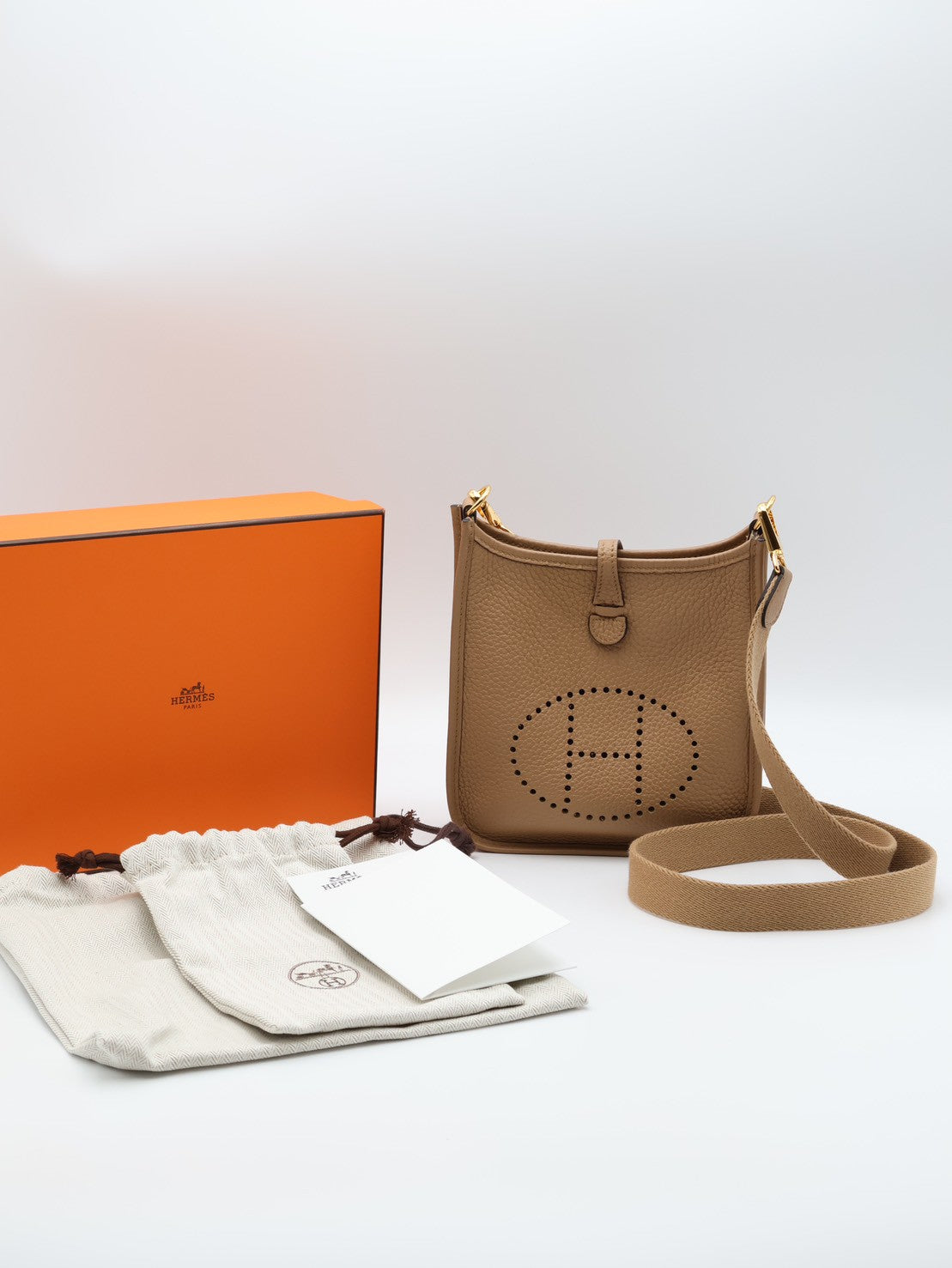 HERMES Mini Evelyne - 奶茶金 U