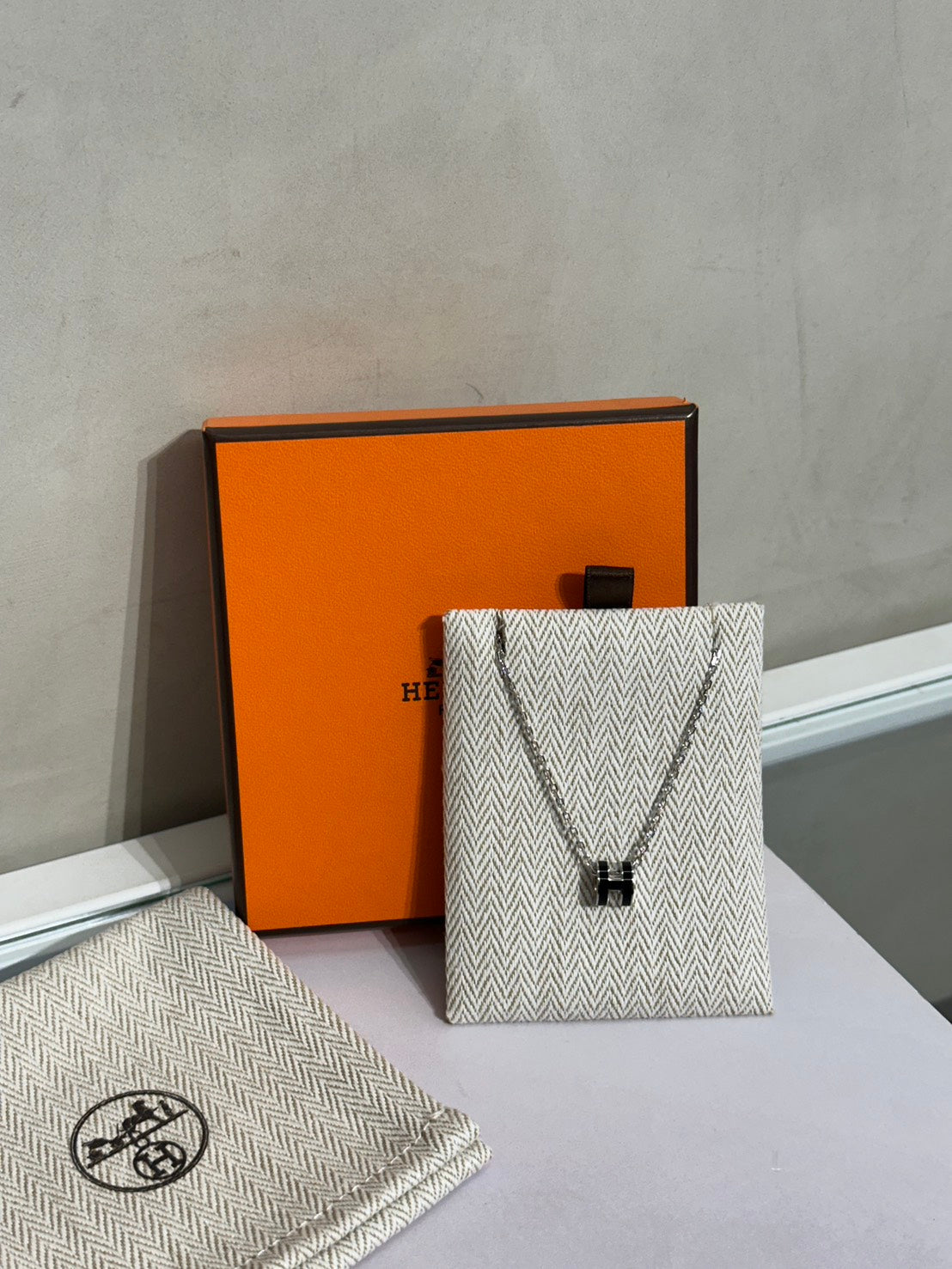 HERMES Mini Pop H項鍊 - 黑銀