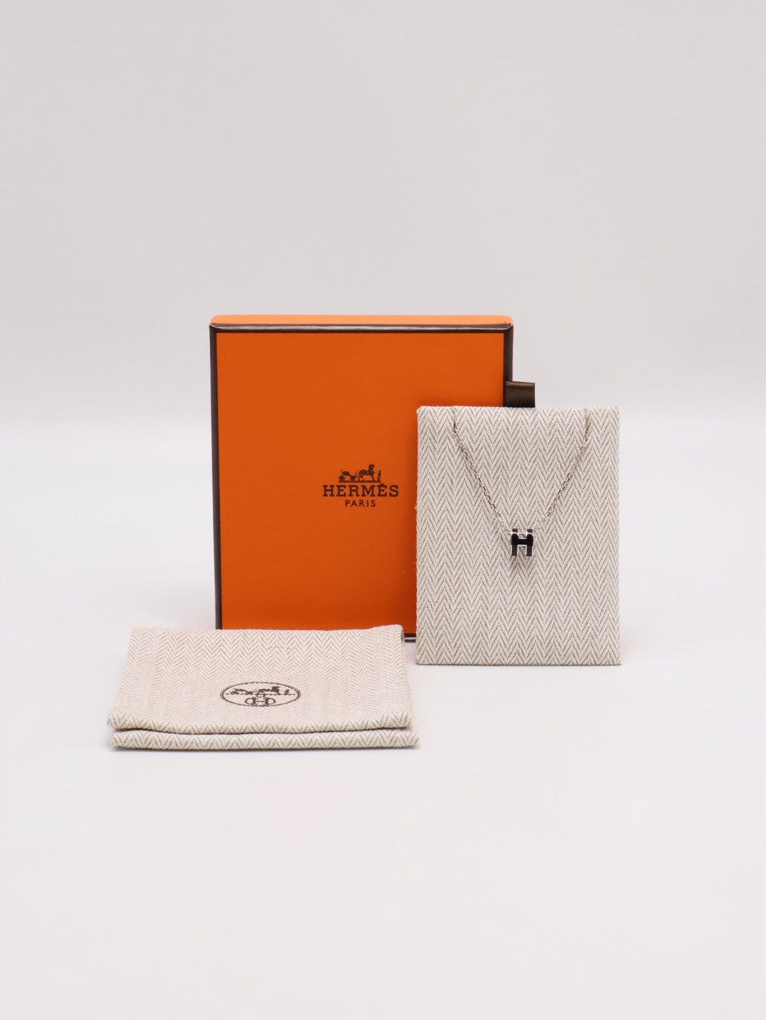 HERMES Mini Pop H項鍊 - 黑銀