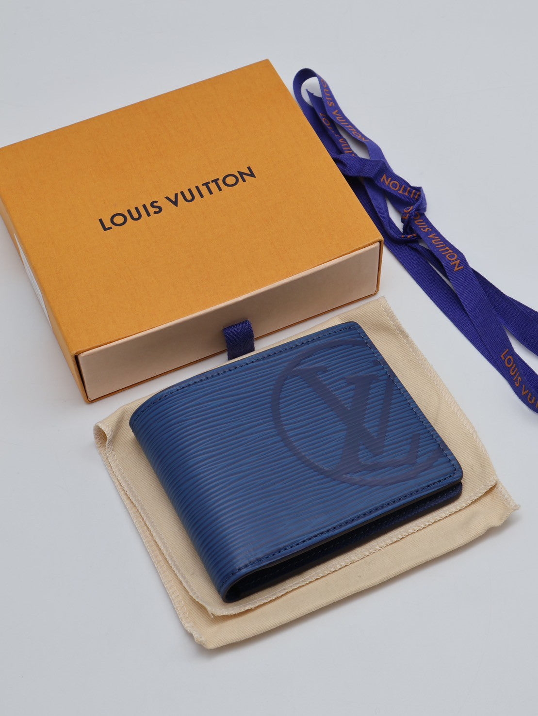 LOUIS VUITTON Multiple水波紋雙折皮夾 - 藍