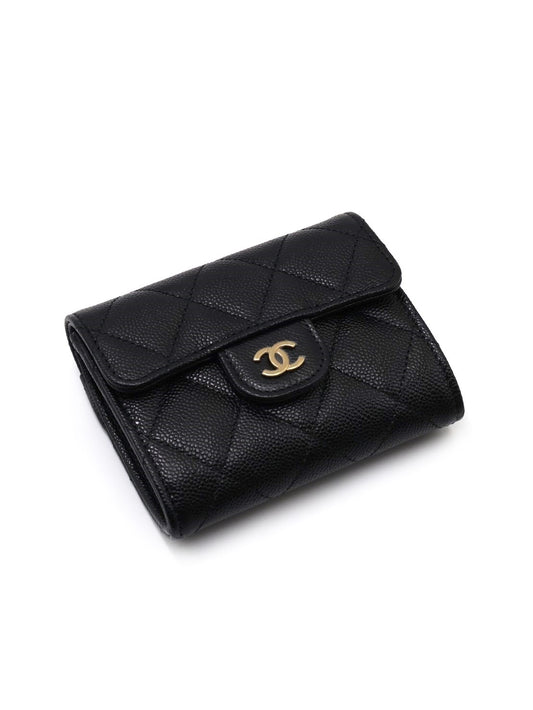 CHANEL 經典雙層卡包 - 黑金