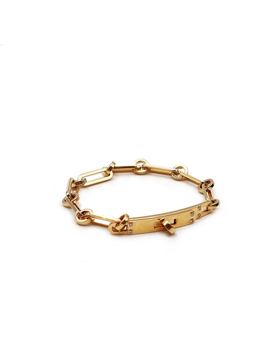 HERMES Kelly chaine鑽石手鍊 - 18K金0.04carat