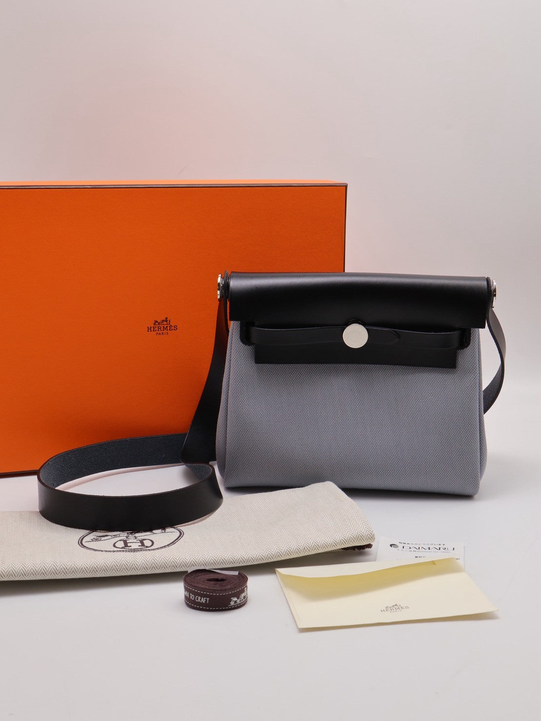 HERMES Herbag zip 20 - 木偶灰 / 黑銀