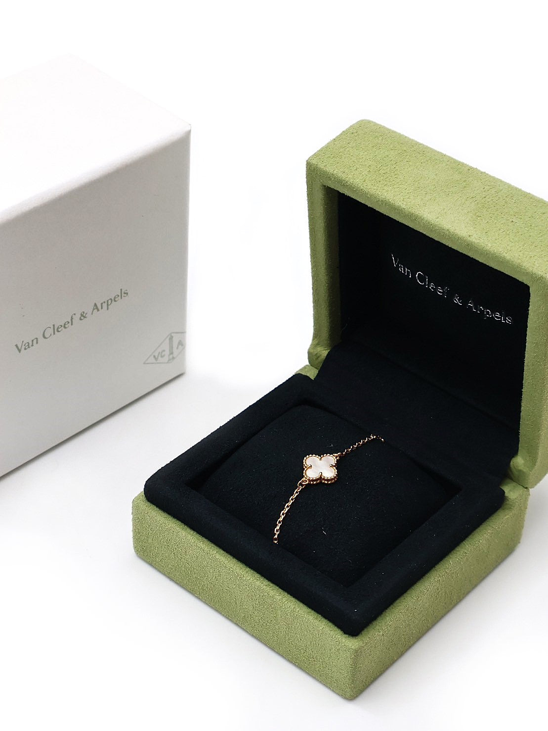 Van Cleef & Arpels 白珍珠母貝18k金手鍊 - sweet Alhambra