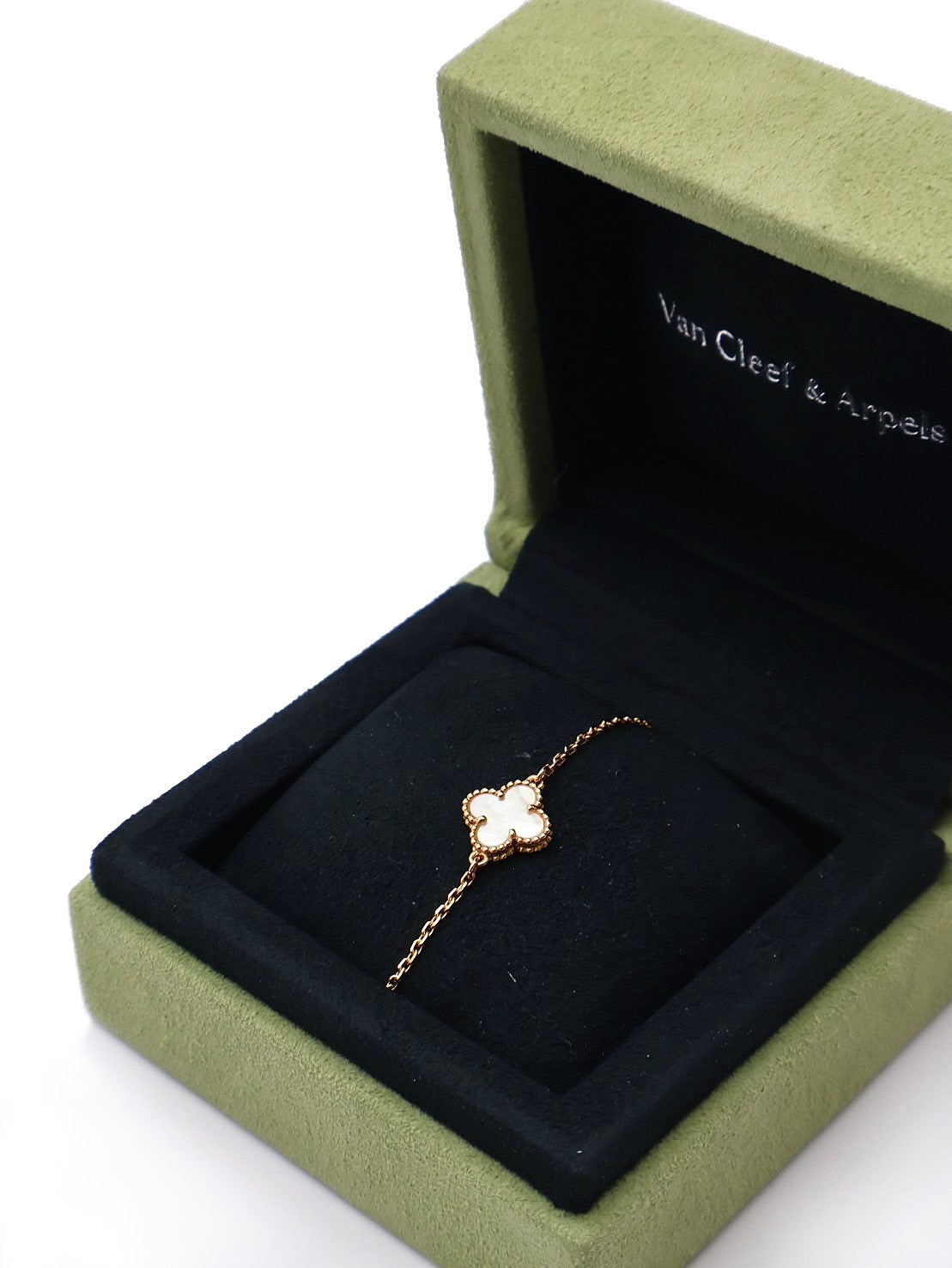 Van Cleef & Arpels 白珍珠母貝18k金手鍊 - sweet Alhambra