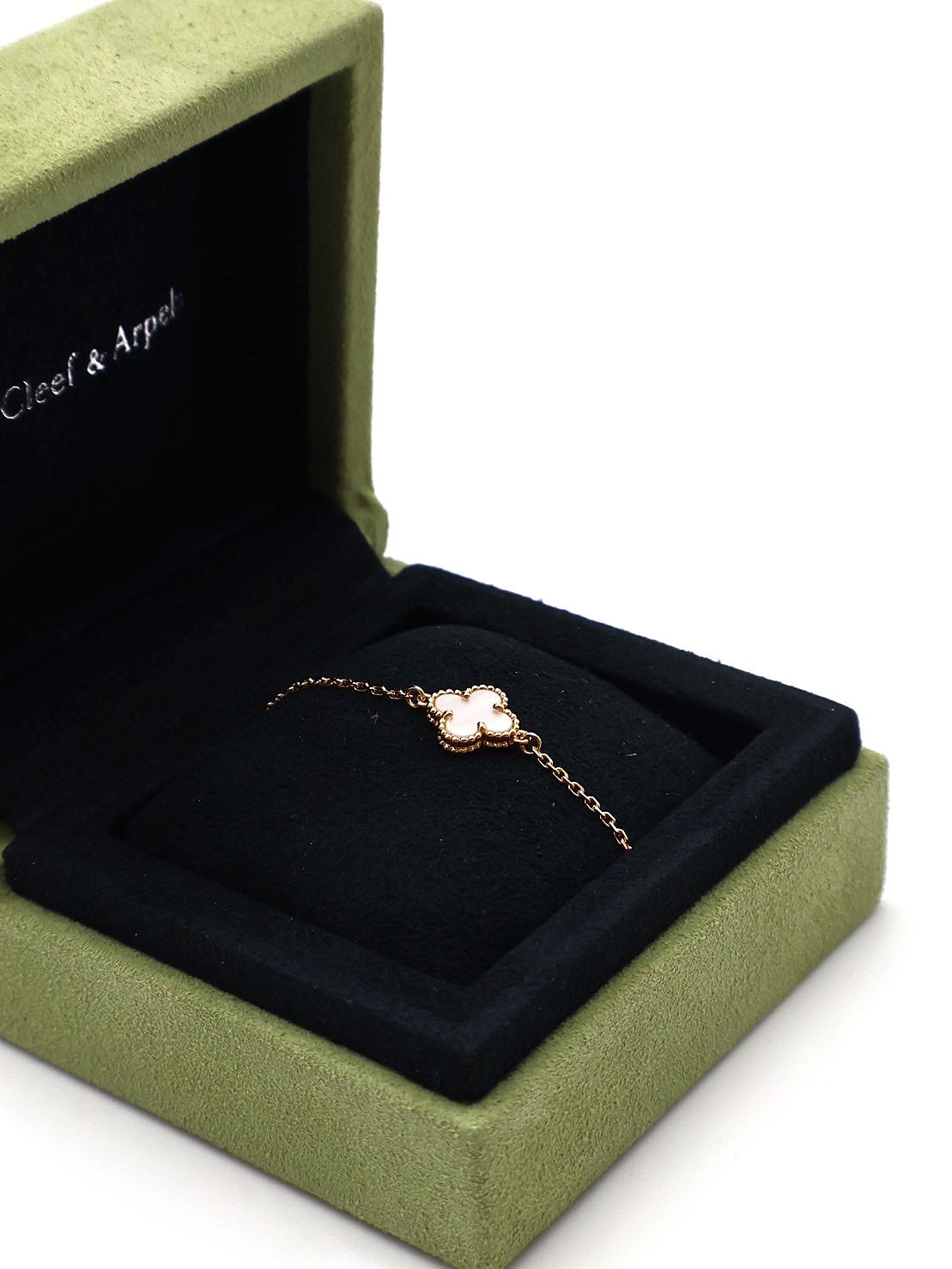 Van Cleef & Arpels 白珍珠母貝18k金手鍊 - sweet Alhambra