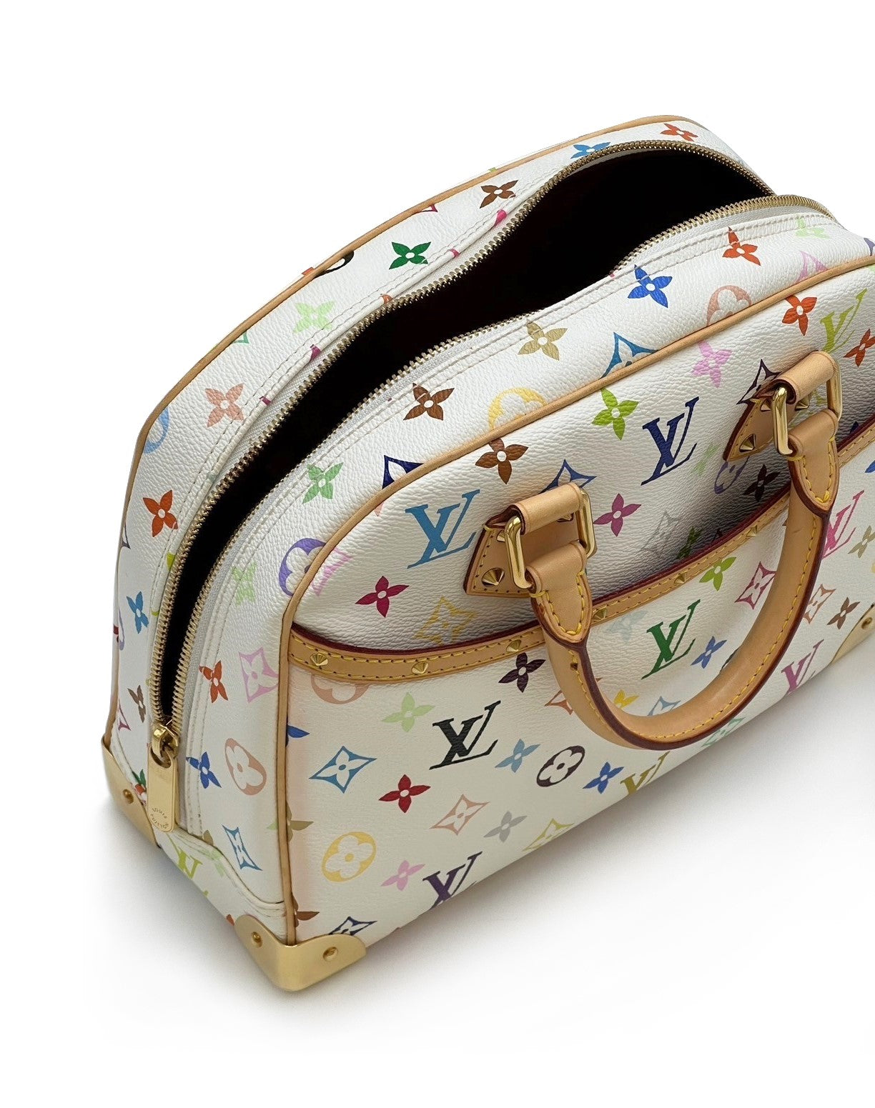 LOUIS VUITTON x 村上隆聯名白三彩鉚釘小珍包