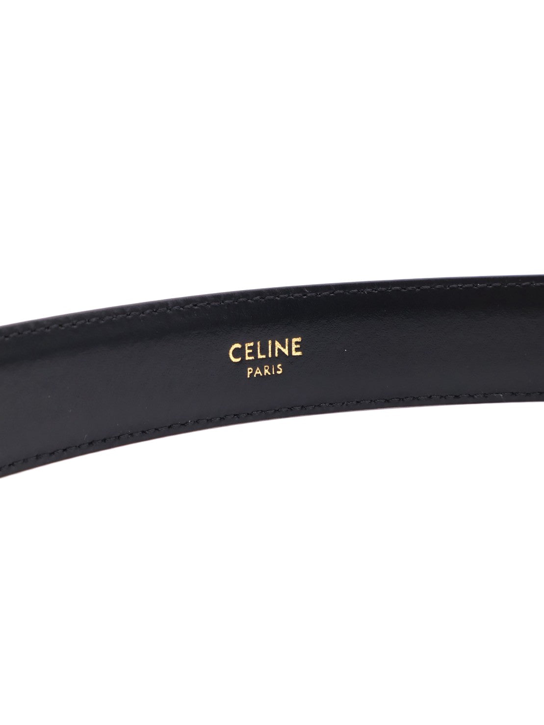 CELINE 經典凱旋釦腰帶 - 中號黑金 25