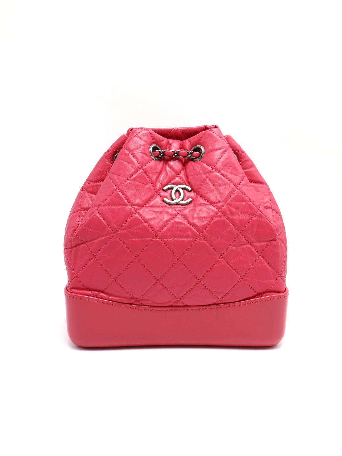 CHANEL Gabrielle復古雙肩流浪包 - 小號桃粉30開