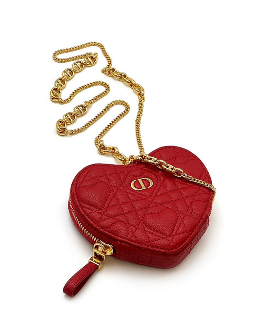 DIOR Caro Cannage 籐格紋愛心鏈包