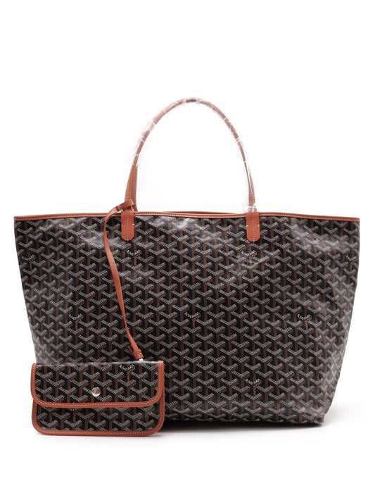 GOYARD 經典亞麻帆布Tote - 大號棕