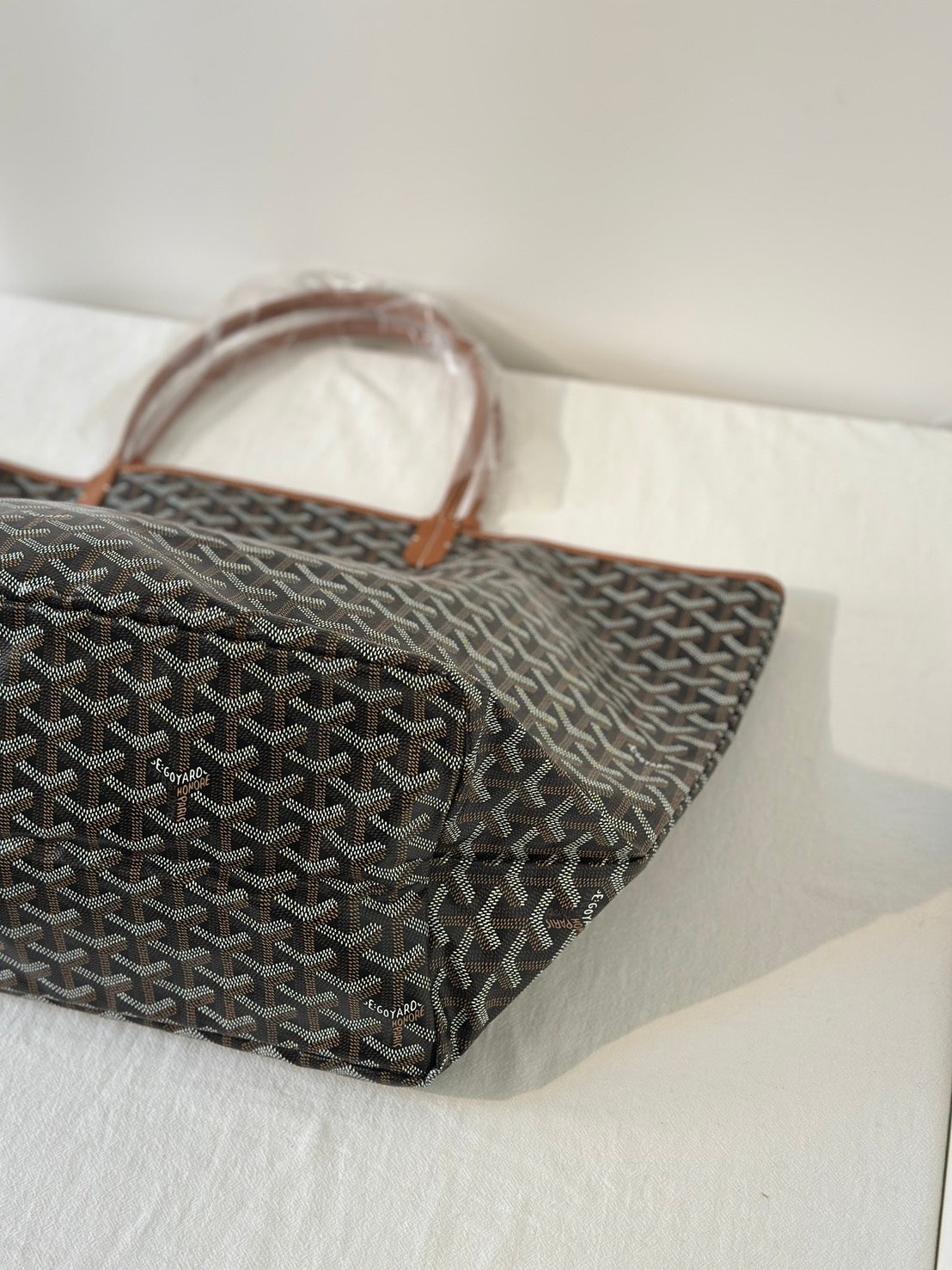 GOYARD 經典亞麻帆布Tote - 大號棕