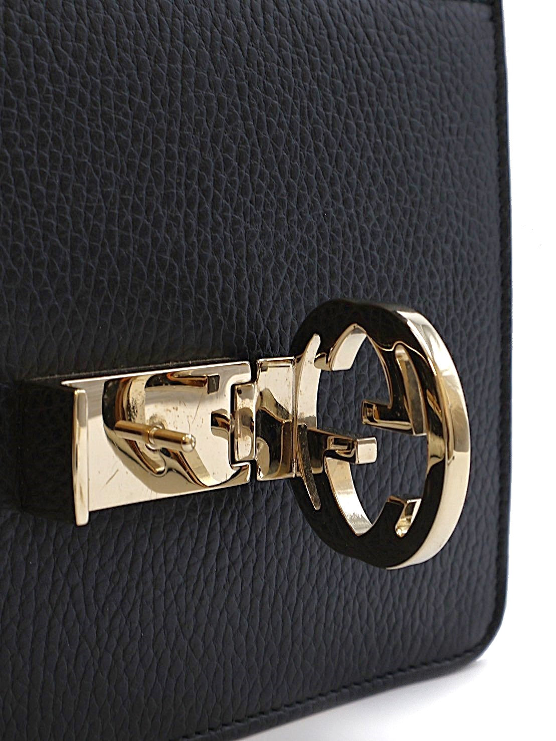 GUCCI 荔枝牛皮風琴包 - 黑