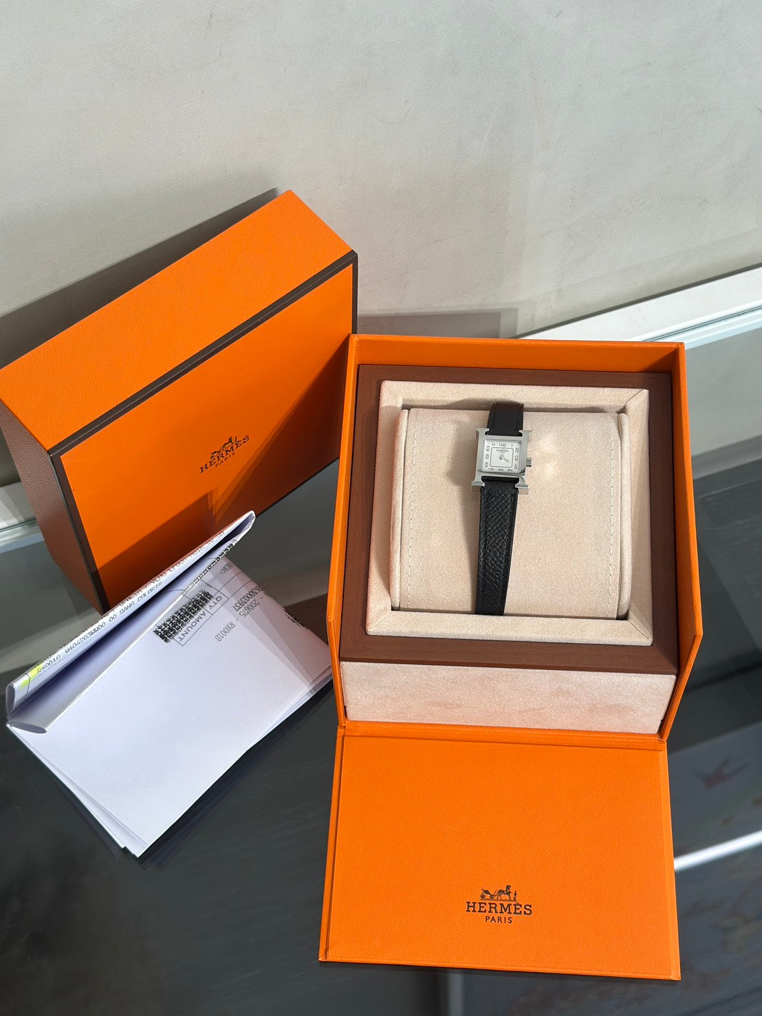 HERMES Heure H腕錶 - 21 黑銀 K