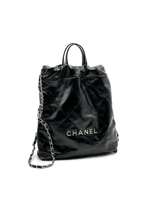CHANEL 22 雙肩Hobo bag  - 小號黑銀