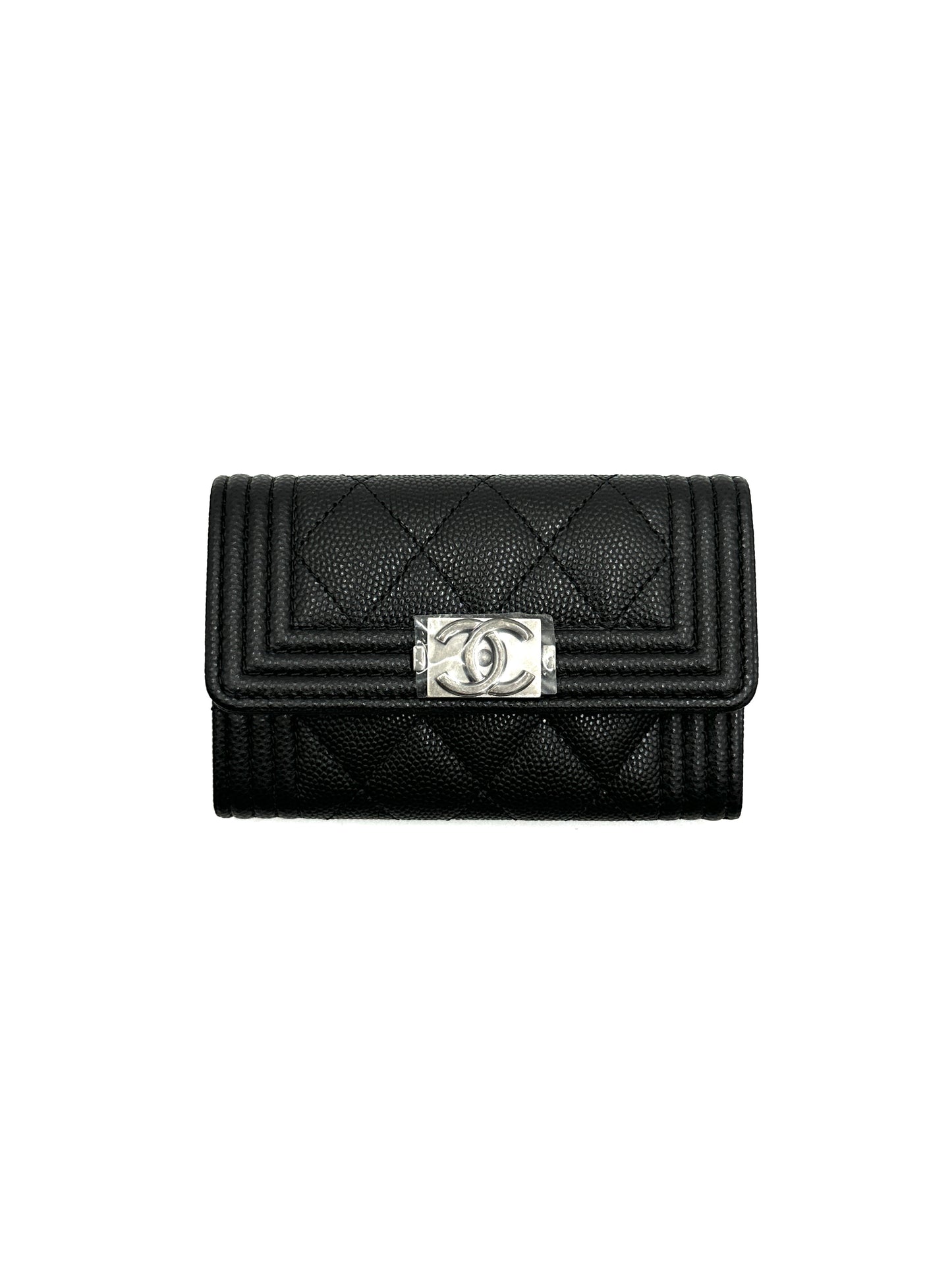 CHANEL Boy 復古銀扣卡包