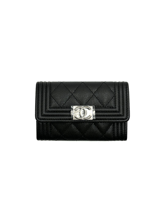 CHANEL Boy 復古銀扣卡包