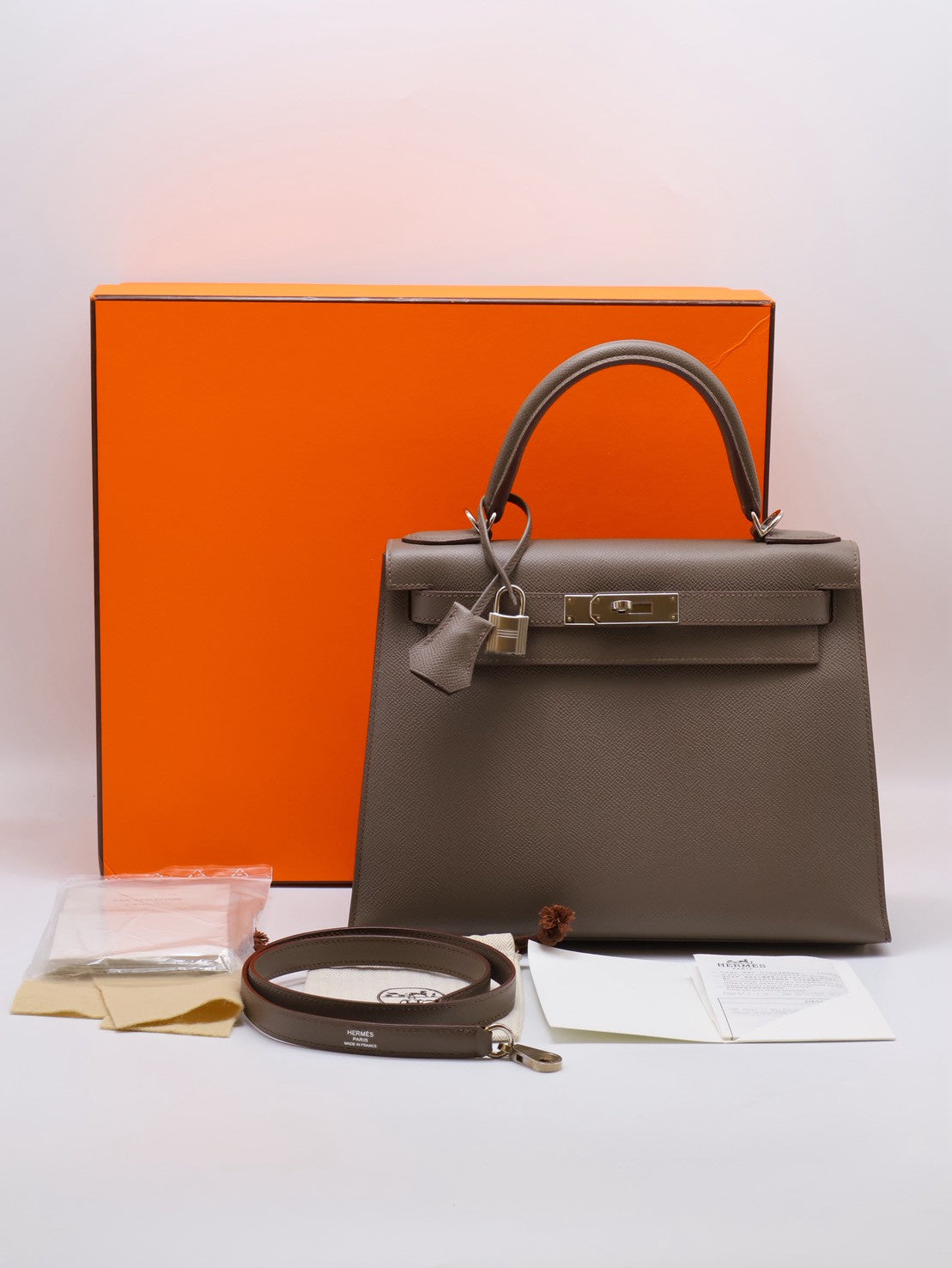 HERMES Kelly 28 - 錫器灰銀 A