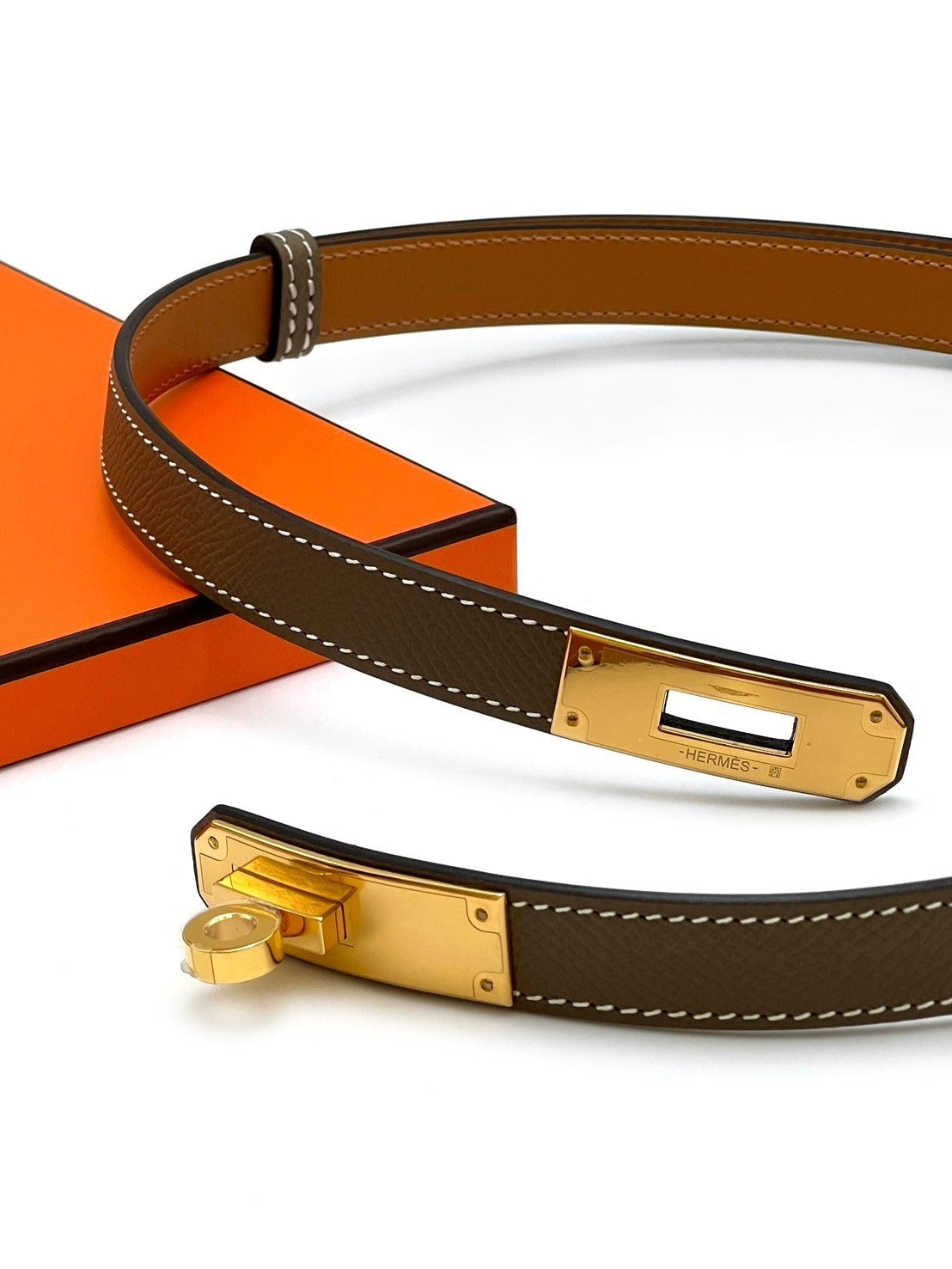 HERMES Kelly腰帶 - 灰金
