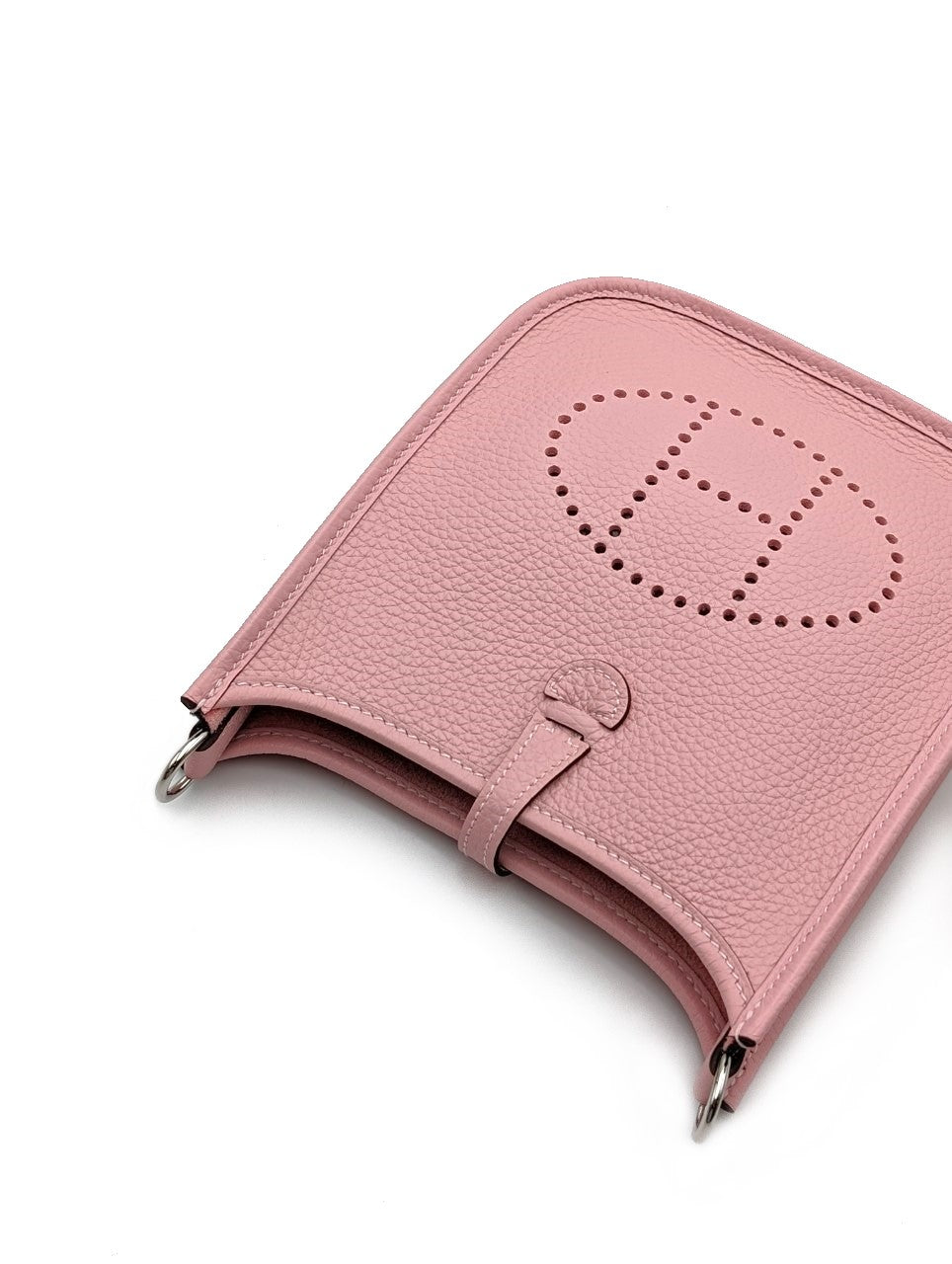 HERMES Mini evelyne - 櫻花粉銀