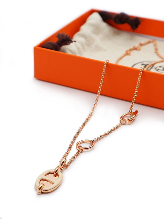 HERMES Mini maillon PM項鍊 - 奶油玫瑰金