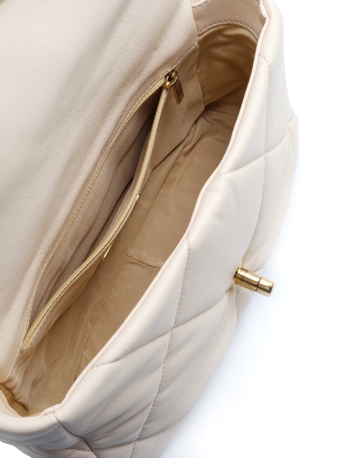 CHANEL 19 Bag 菱格紋羊皮手提肩背包 26 - 米金