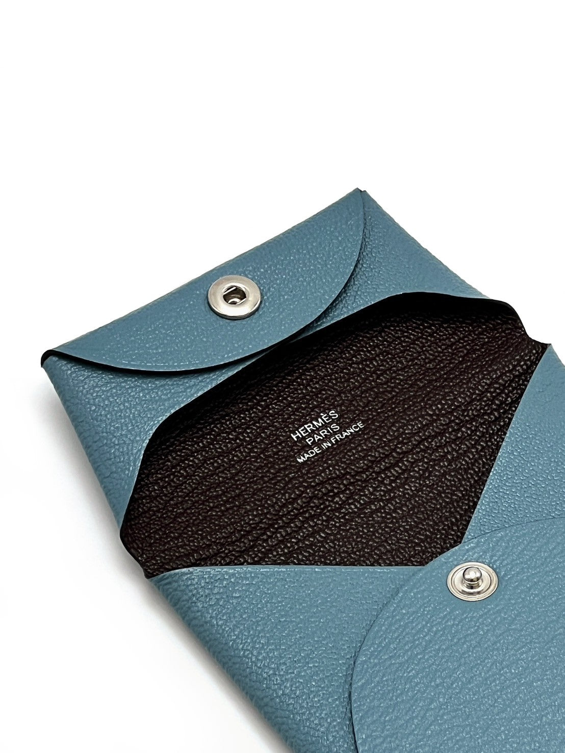 HERMES Chevre mysore bastia 卡包 - 新牛仔藍拚黑
