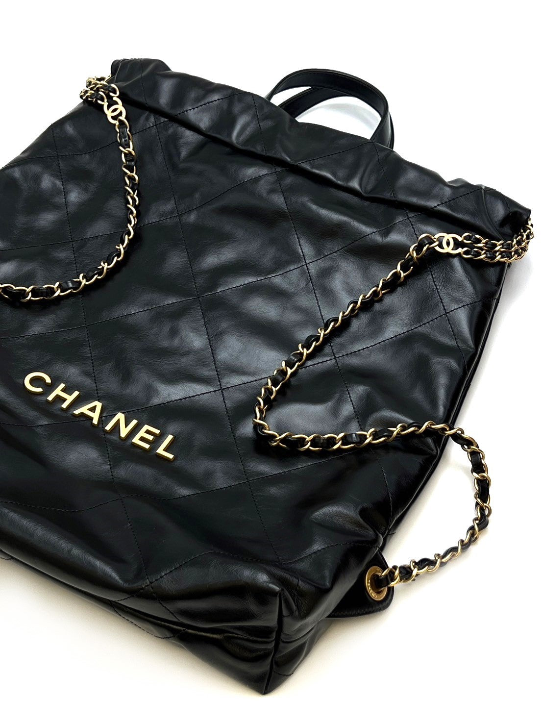 CHANEL 22 雙肩Hobo bag - 小號黑金