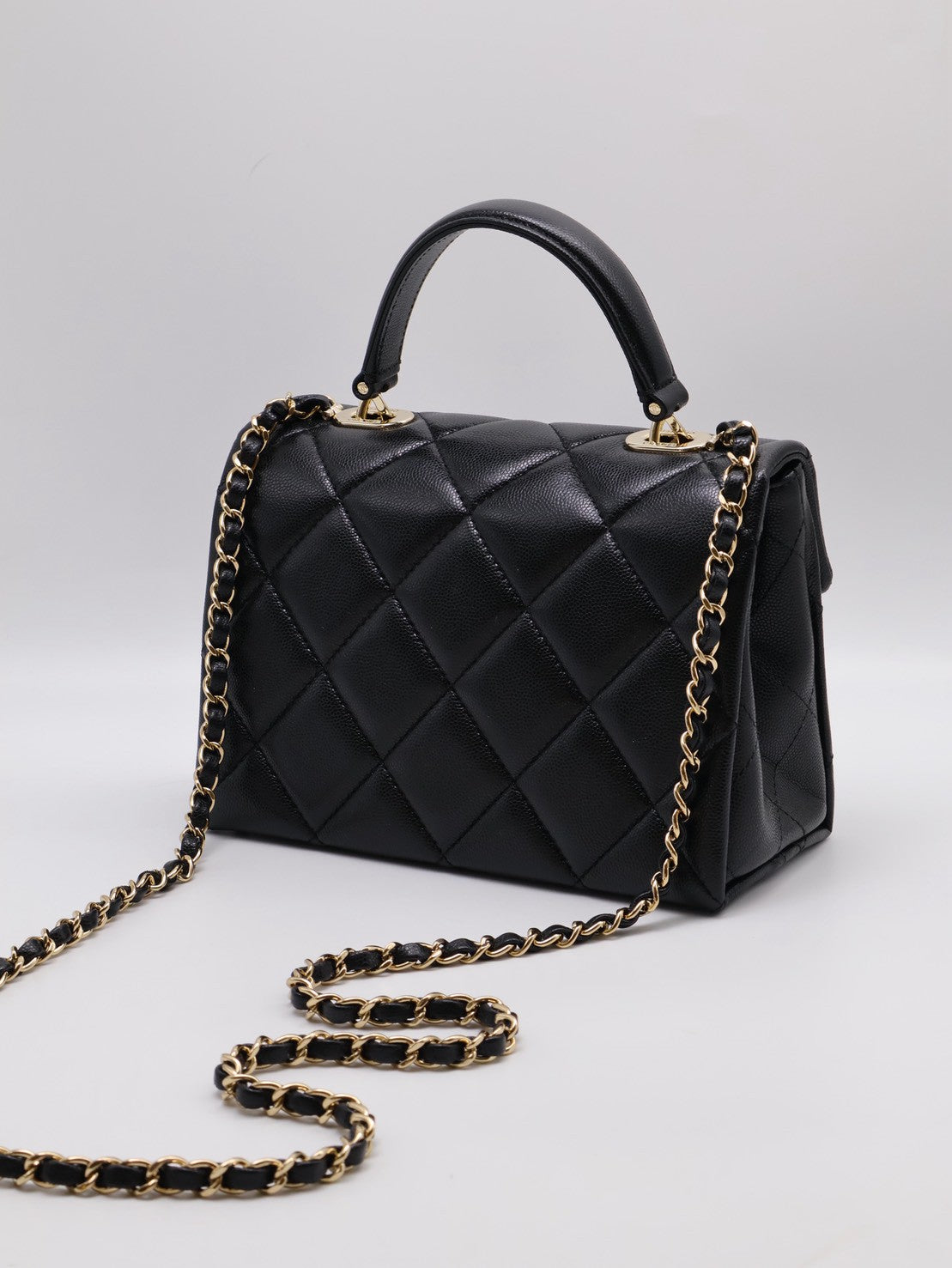 CHANEL 24P Handle bag - 大號黑金