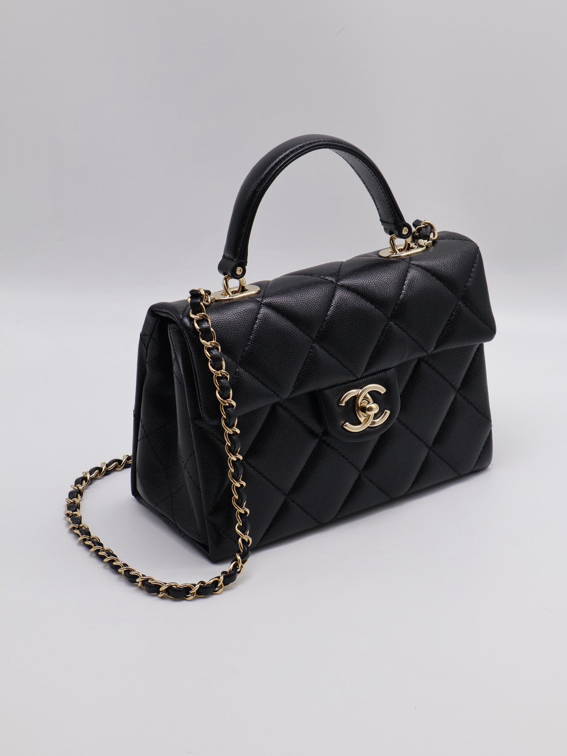 CHANEL 24P Handle bag - 大號黑金