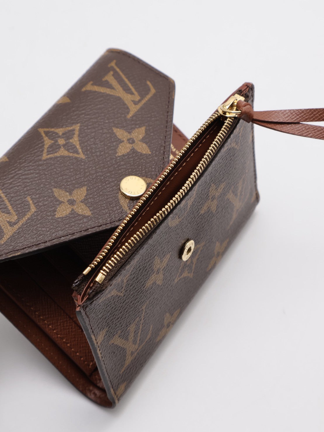 LOUIS VUITTON Victorine信封三折短夾 - 棕