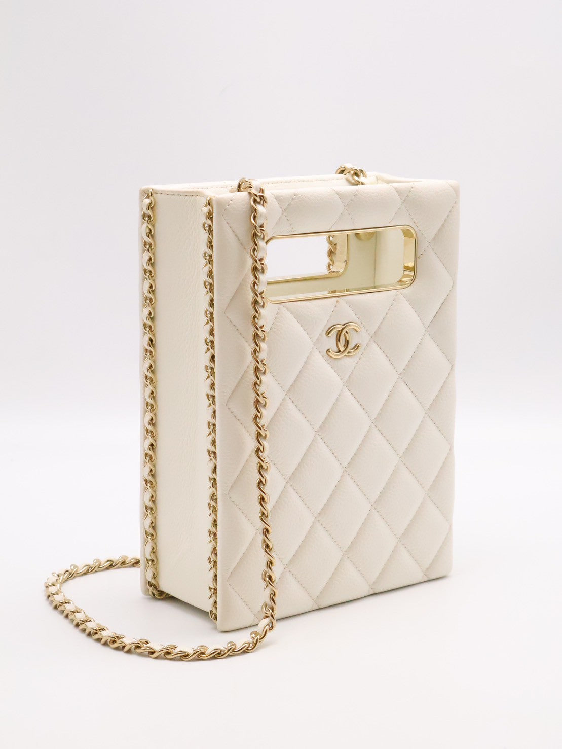CHANEL 22S盒子晚宴包 - 白金