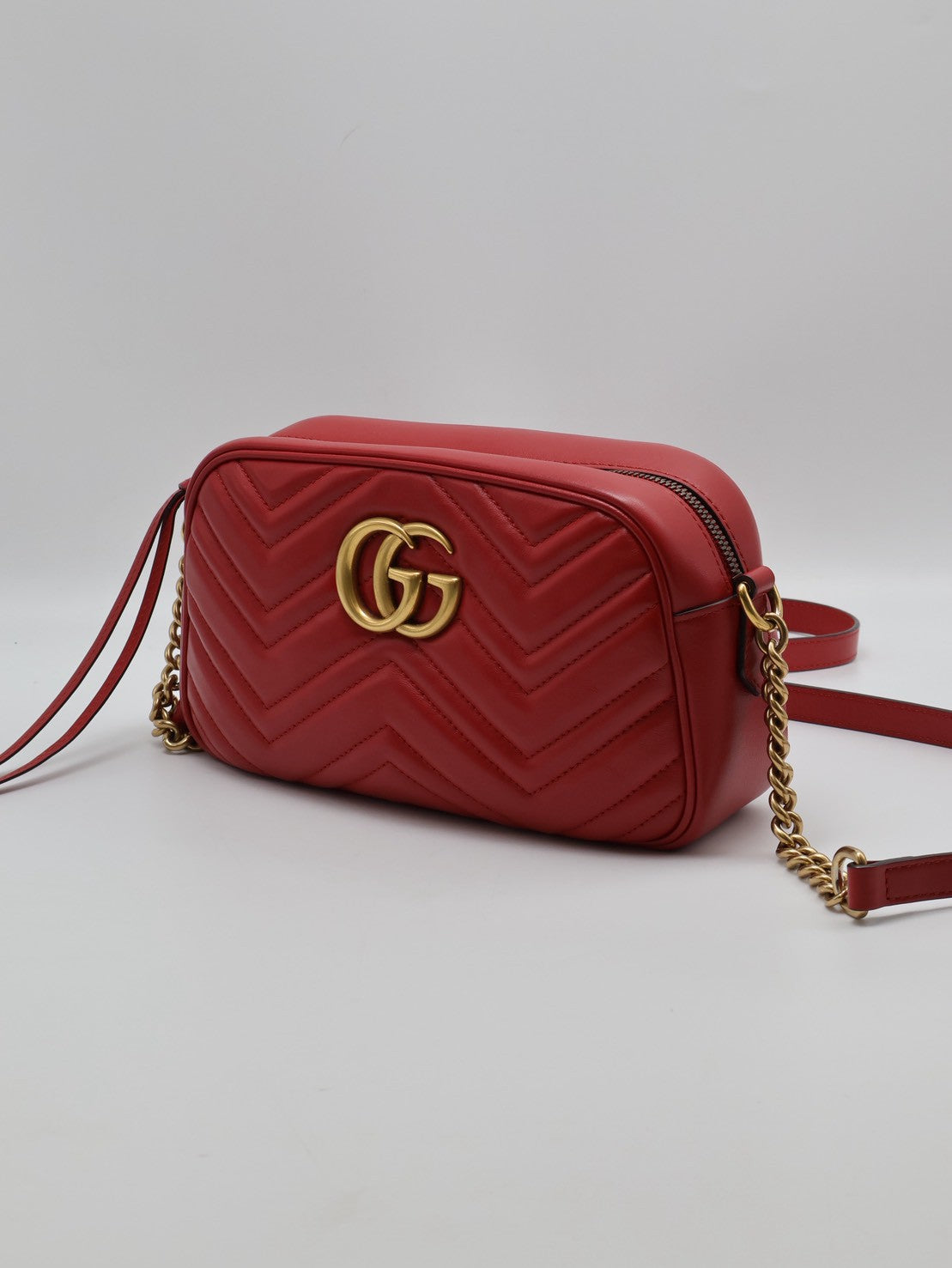 GUCCI Marmont相機包 - 小號紅金