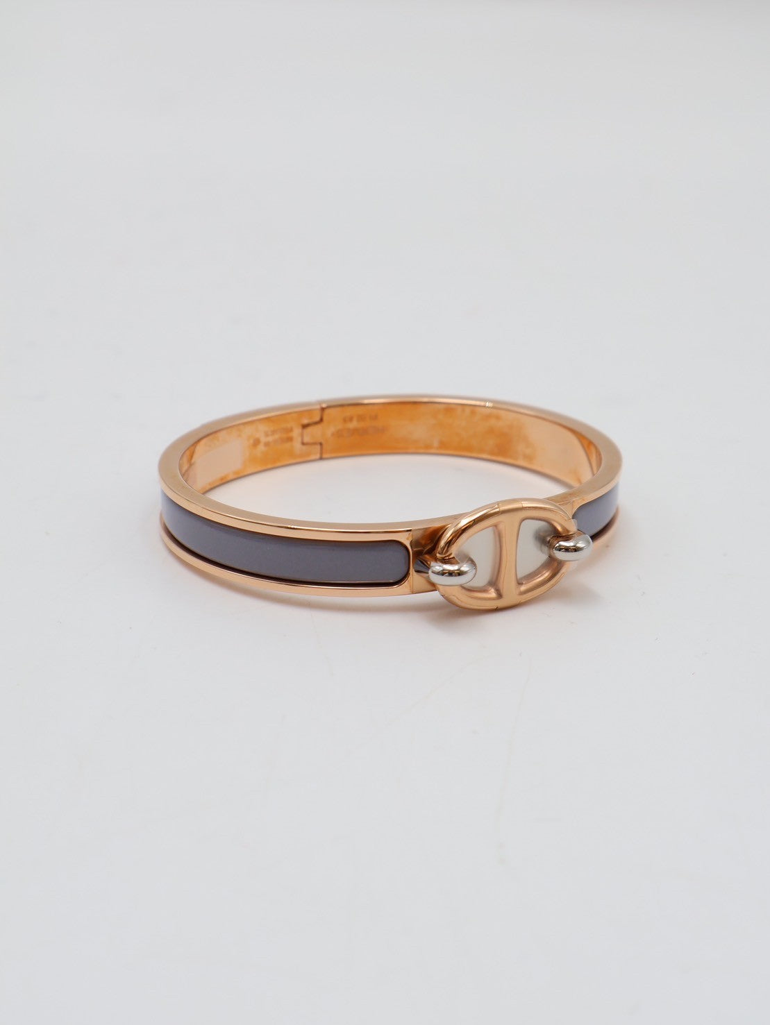 HERMES Clic chaine d'ancre豬鼻手環 PM - 錫器灰玫瑰金