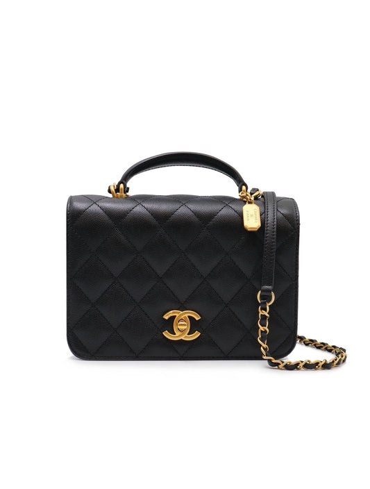 CHANEL 23B粒面牛皮風琴包