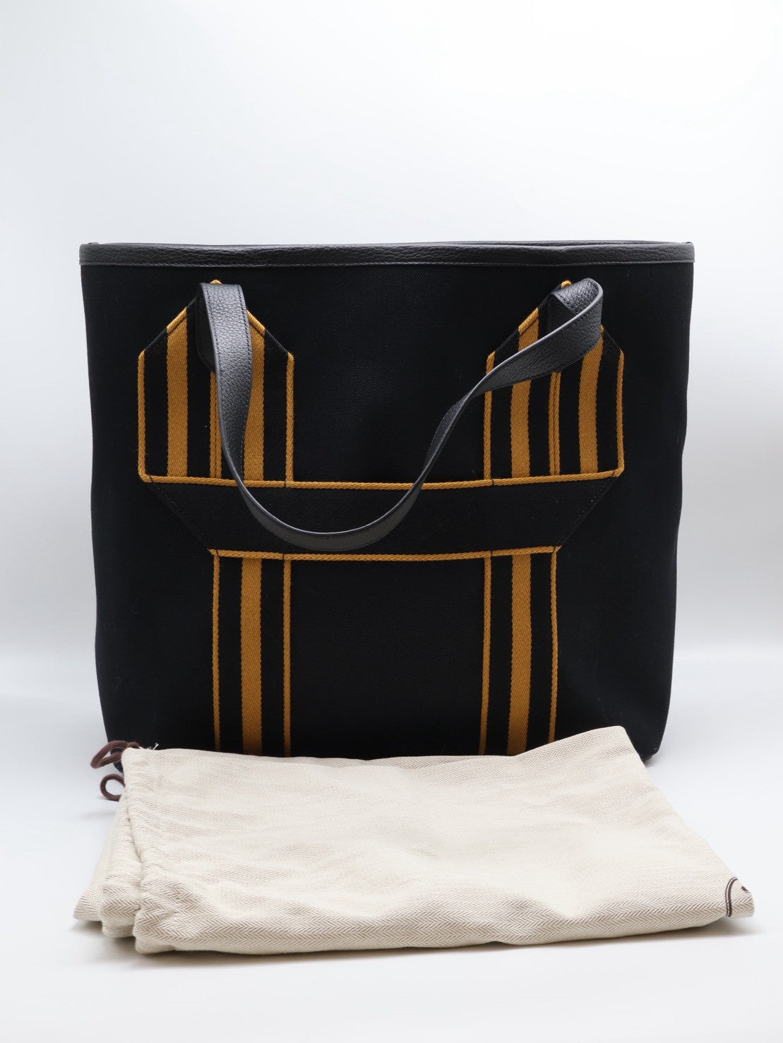 HERMES Pursangle tote - 黑/焦糖 U