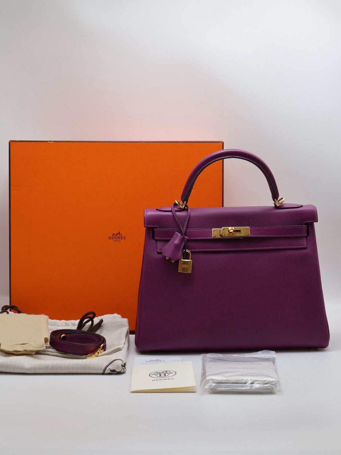 HERMES Kelly 32 - 海葵紫金 Y