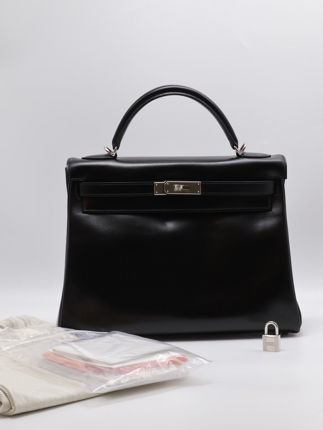HERMES Kelly 32 - 黑銀 🄹