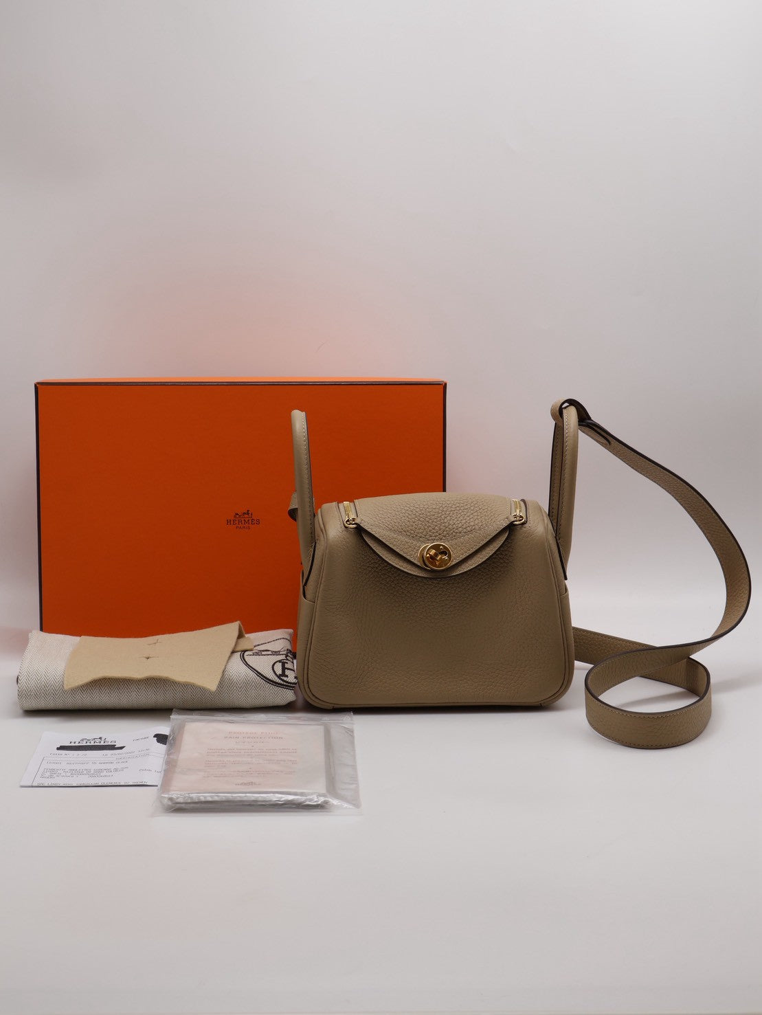 HERMES Mini lindy - 風衣灰金 Z
