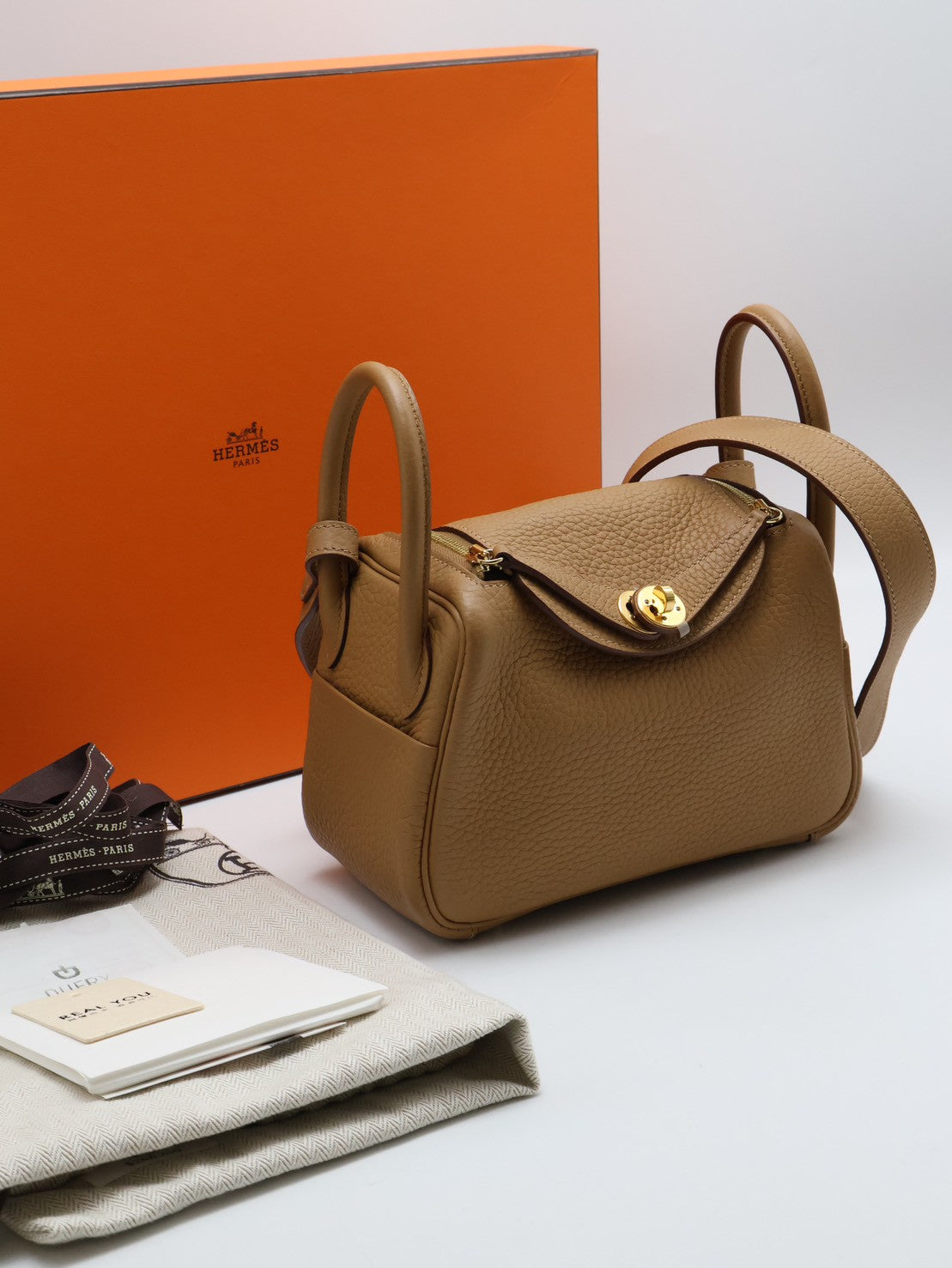 HERMES Mini lindy - 餅乾金 U