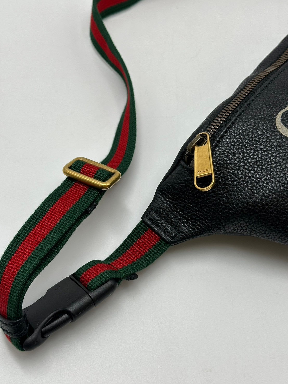 GUCCI Print復古腰包 - 小號黑
