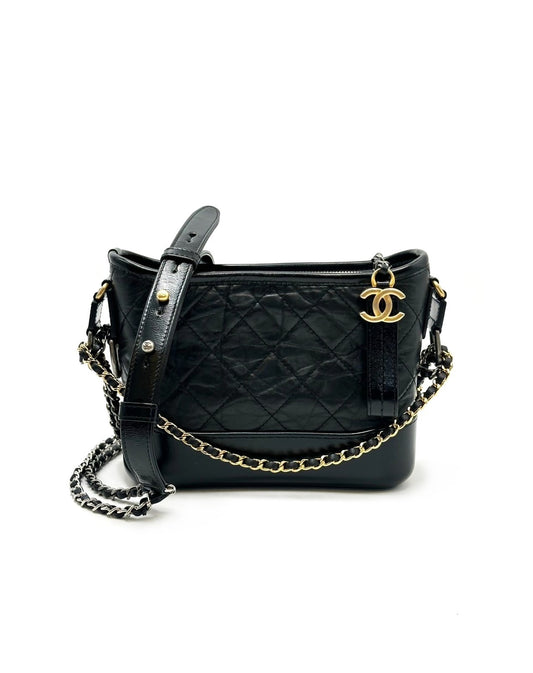 CHANEL 雙鍊條流浪包 - 小號黑30開